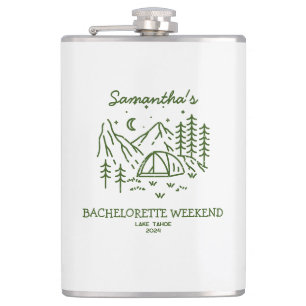 Modern Rustic Camping Bachelorette Party Nature Hip Flask