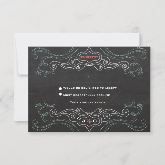 Modern Rustic Chalkboard Typography Wedding Invitation (Front)