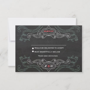 Modern Rustic Chalkboard Typography Wedding Invitation