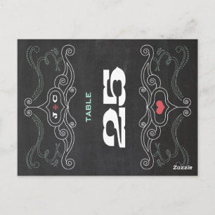 Modern Rustic Chalkboard Typography Wedding Postcard