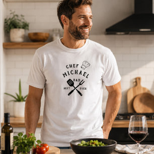 Modern Rustic Chef BEST DAD EVER Father's Day T-Shirt