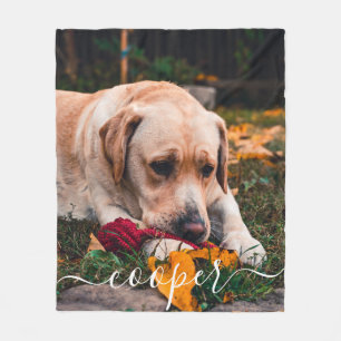 Modern Rustic Chic Custom Pet Photo Fleece Blanket