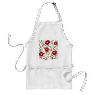 modern rustic Christmas flowers Standard Apron