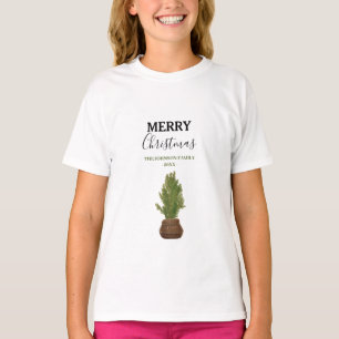 Modern Rustic Christmas Tree Holiday T-Shirt