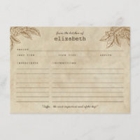 Modern Rustic Coffee Plant Beans Quote Recipe Card