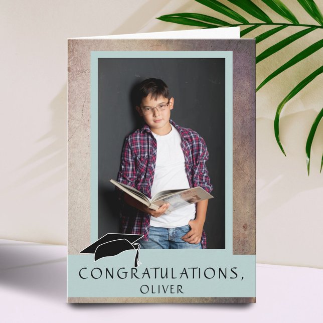 Modern Rustic Congratulations Graduation Photo Card (Creator Uploaded)