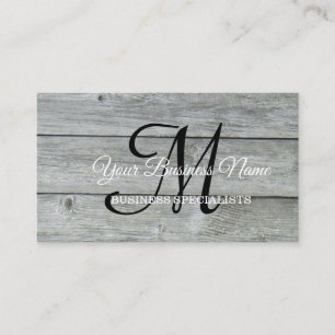 Modern Rustic Country Barn Monogram Script Business Card