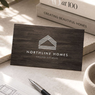 Modern Rustic Custom Home Builder Business Card