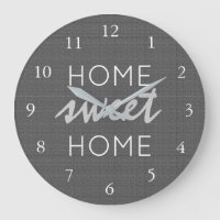 Modern rustic dark grey burlap Home sweet home