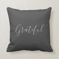 Modern rustic dark grey grateful script throw pill