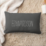 Modern Rustic dark grey monogram name Lumbar Cushion<br><div class="desc">Modern rustic dark grey,  personal monogram name pillow.
You can easily change the name to personalise.</div>