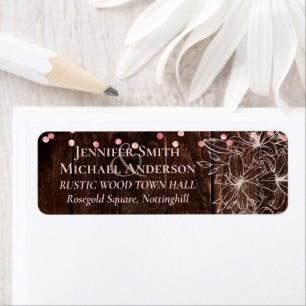 Modern Rustic Dusty Rose Pink Confetti Wedding Return Address Label