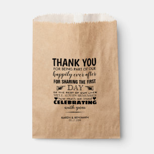 Modern Rustic Elegant Wedding Thank You Treat Favour Bag