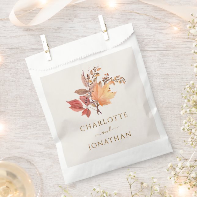 Modern Rustic Fall Boho Flower Wedding  Favour Bag (Clipped)