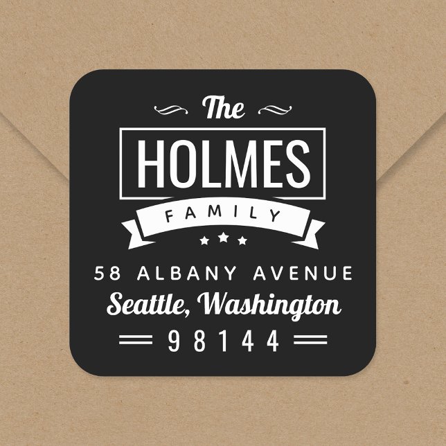 Modern Rustic Family Badge Return Address Label (Creator Uploaded)