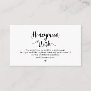 Modern Rustic Farm, Black Script, Honeymoon Wish Enclosure Card