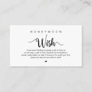 Modern Rustic Farm themed, Honeymoon Wish  Enclosu Enclosure Card