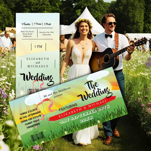 Modern Rustic Festival  Wedfest Wedding Invitation (Creator Uploaded)
