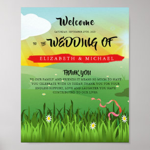 Modern Rustic Festival Wedfest Wedding Welcome Poster