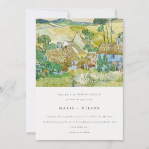 Modern Rustic Fields Mountain Landscape Wedding Invitation