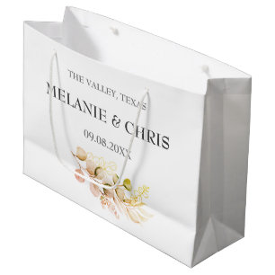 Modern Rustic Floral Custom Boho Gifts Wedding Large Gift Bag