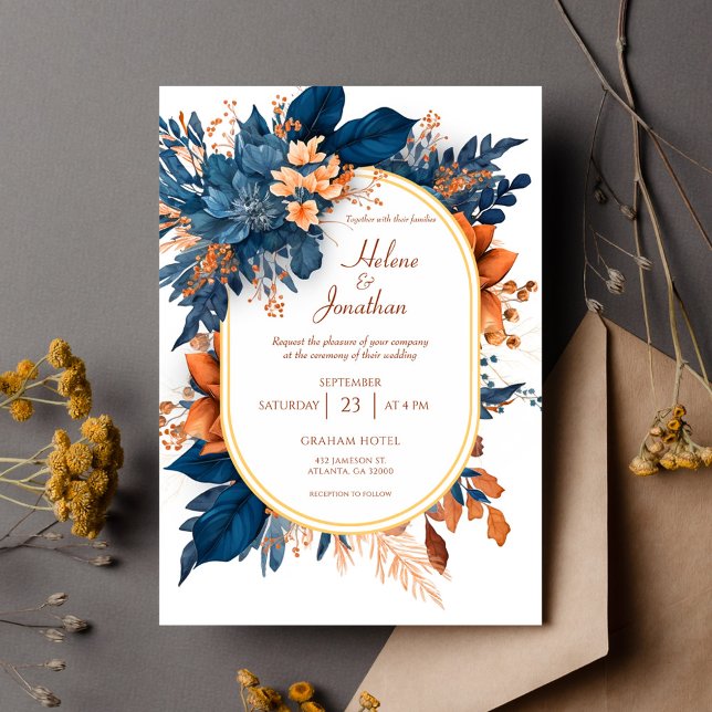 Modern Rustic Floral Elegant Wedding Invitation (Modern Rustic Floral Elegant Wedding Invitation)
