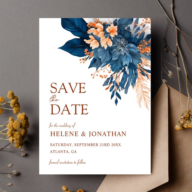 Modern Rustic Floral Garden Elegant Wedding Save The Date (Modern Rustic Floral Garden Elegant Wedding Save The Date)