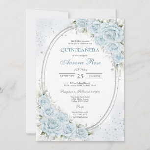 Modern Rustic Floral Quinceanera Invitation