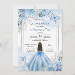 Modern Rustic Floral Quinceanera Invitation