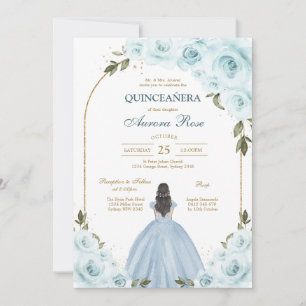Modern Rustic Floral Quinceanera Invitation