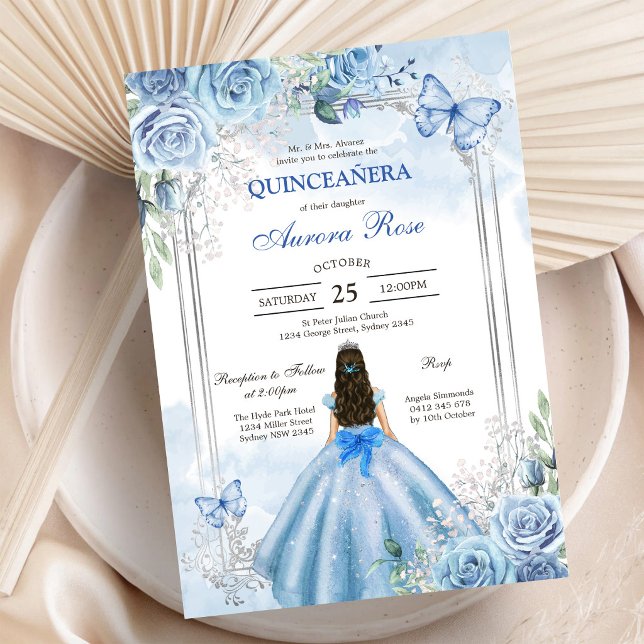 Modern Rustic Floral Quinceanera Invitation (Creator Uploaded)