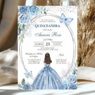 Modern Rustic Floral Quinceanera Invitation