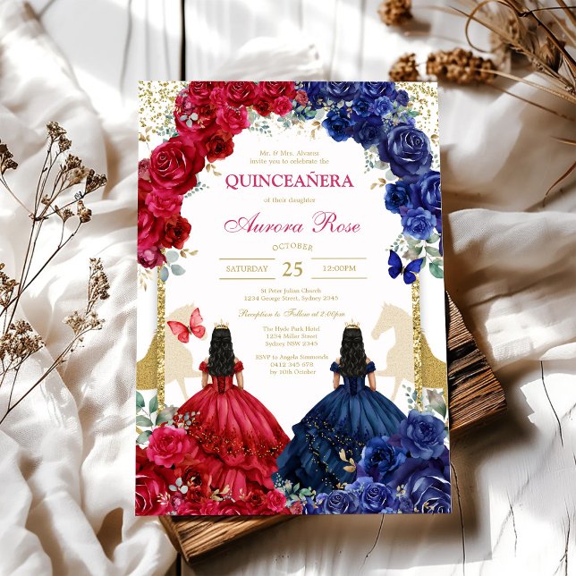 Modern Rustic Floral Quinceanera Invitation (Creator Uploaded)
