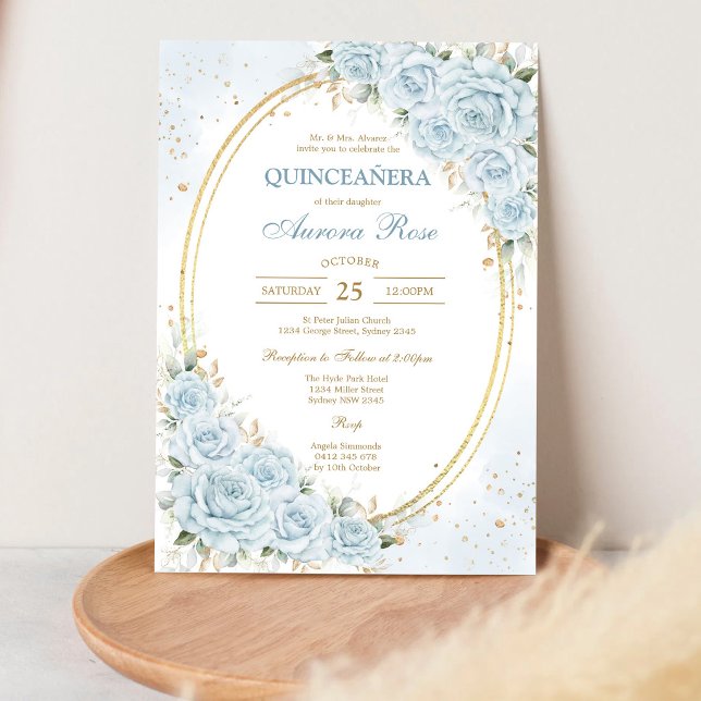 Modern Rustic Floral Quinceanera Invitation (Creator Uploaded)