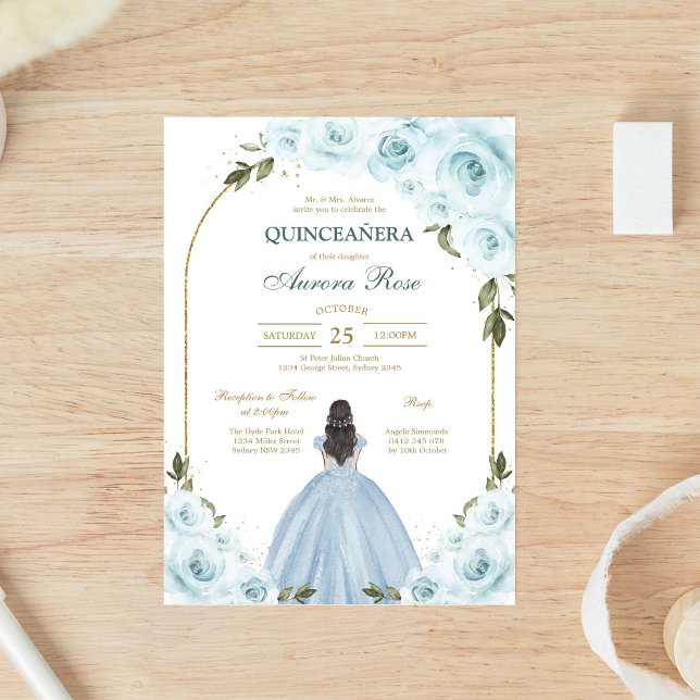 Modern Rustic Floral Quinceanera Invitation (Creator Uploaded)