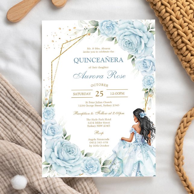 Modern Rustic Floral Quinceanera Invitation (Creator Uploaded)