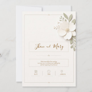 Modern Rustic Floral Wedding Invitation