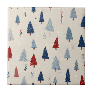 Modern Rustic Forest Tree Pattern Ceramic Tile