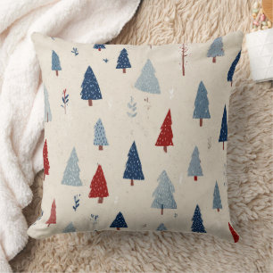 Modern Rustic Forest Tree Pattern Cushion