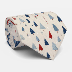 Modern Rustic Forest Tree Pattern Tie