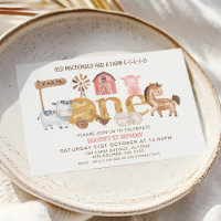 Modern Rustic Girls One Farm 1st Birthday