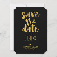 Modern Rustic Gold Save The Date Wedding