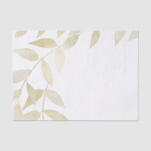 Modern Rustic Golden Gold Leaves Botanical Wedding Tissue Paper