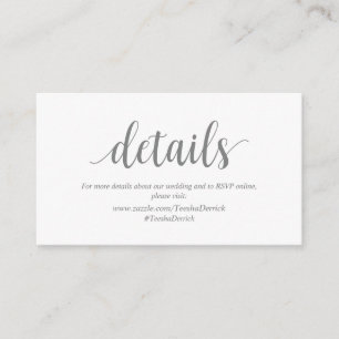 Modern Rustic, Grey colour, Wedding Details Enclosure Card