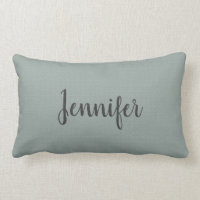 Modern Rustic grey green burlap monogram name
