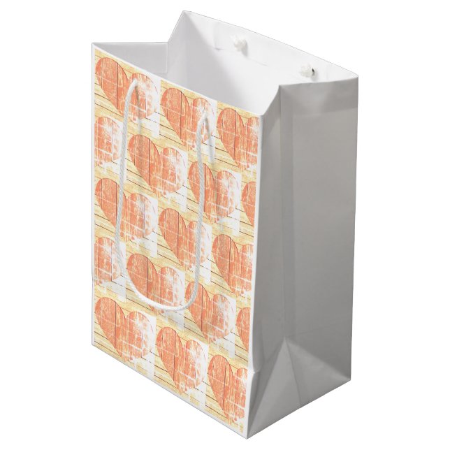 modern rustic heart gift bag (Front Angled)