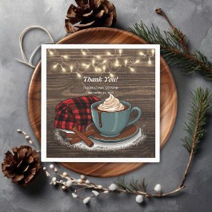 Modern Rustic Hot Cocoa Cosy Baby Shower Napkin