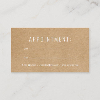 Modern Rustic Kraft Appointment Card