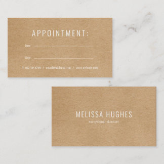 Modern Rustic Kraft Appointment Card