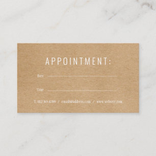 Modern Rustic Kraft Appointment Card